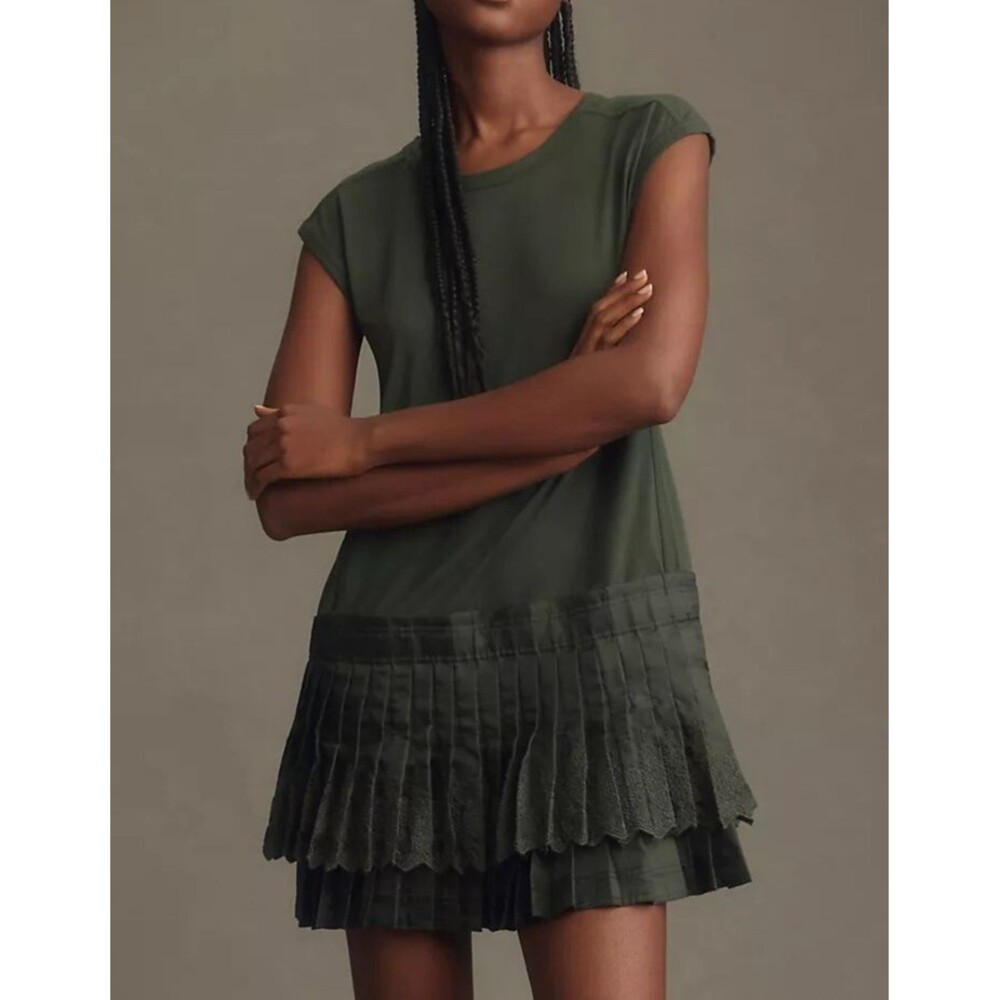 Daily Practice by Anthropologie Solid Set Mini Dress Embroidered XXS NEW 274101 - Picture 1 of 8